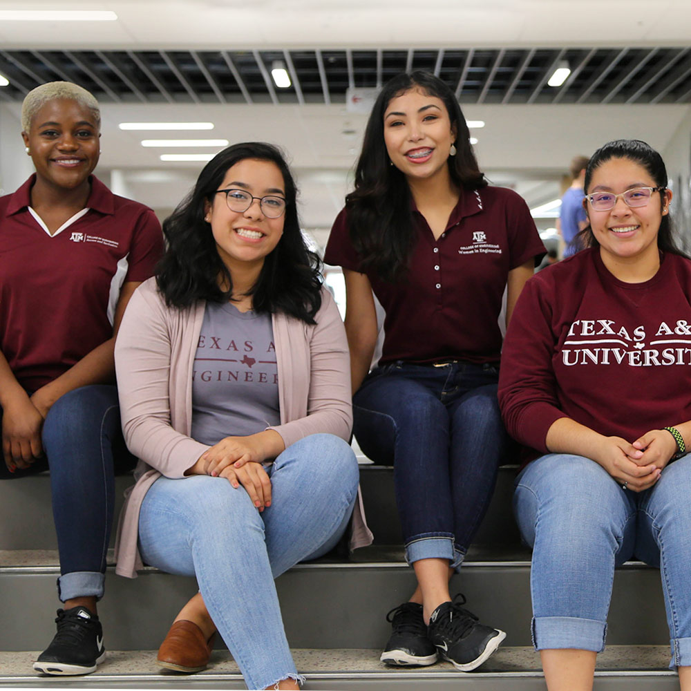 group of diverse Aggie women engineers