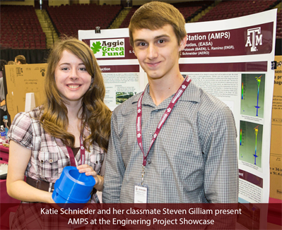 Schneider and classmate at Engineering Project Showcase