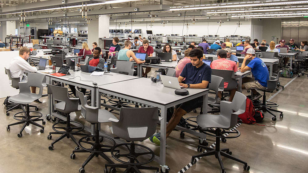 Students studying