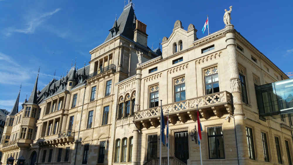 Facade of Grand Ducal Palace in Luxembourg