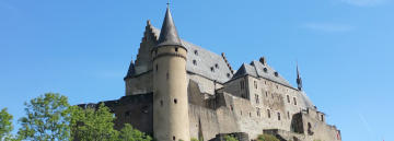 Vianden Castle on a hill in Luxembourg