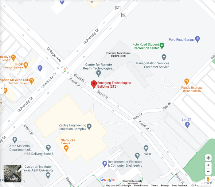 Google map layout of Emerging Technologies Building