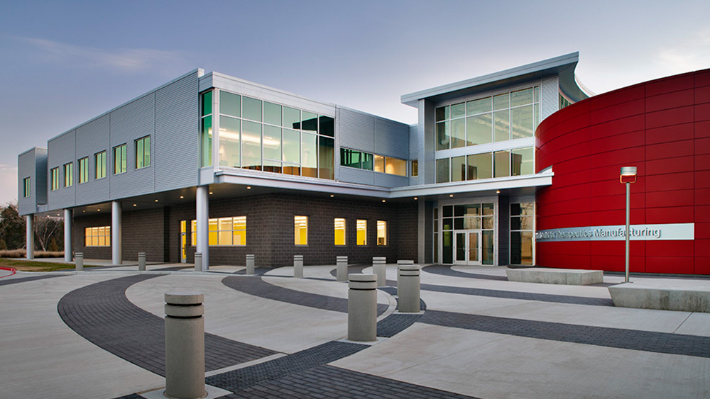 Exterior image of National Center for Therapeutics Manufacturing building.