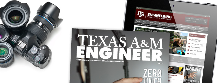 Camera and pamphlets of Texas A&amp;M Engineering