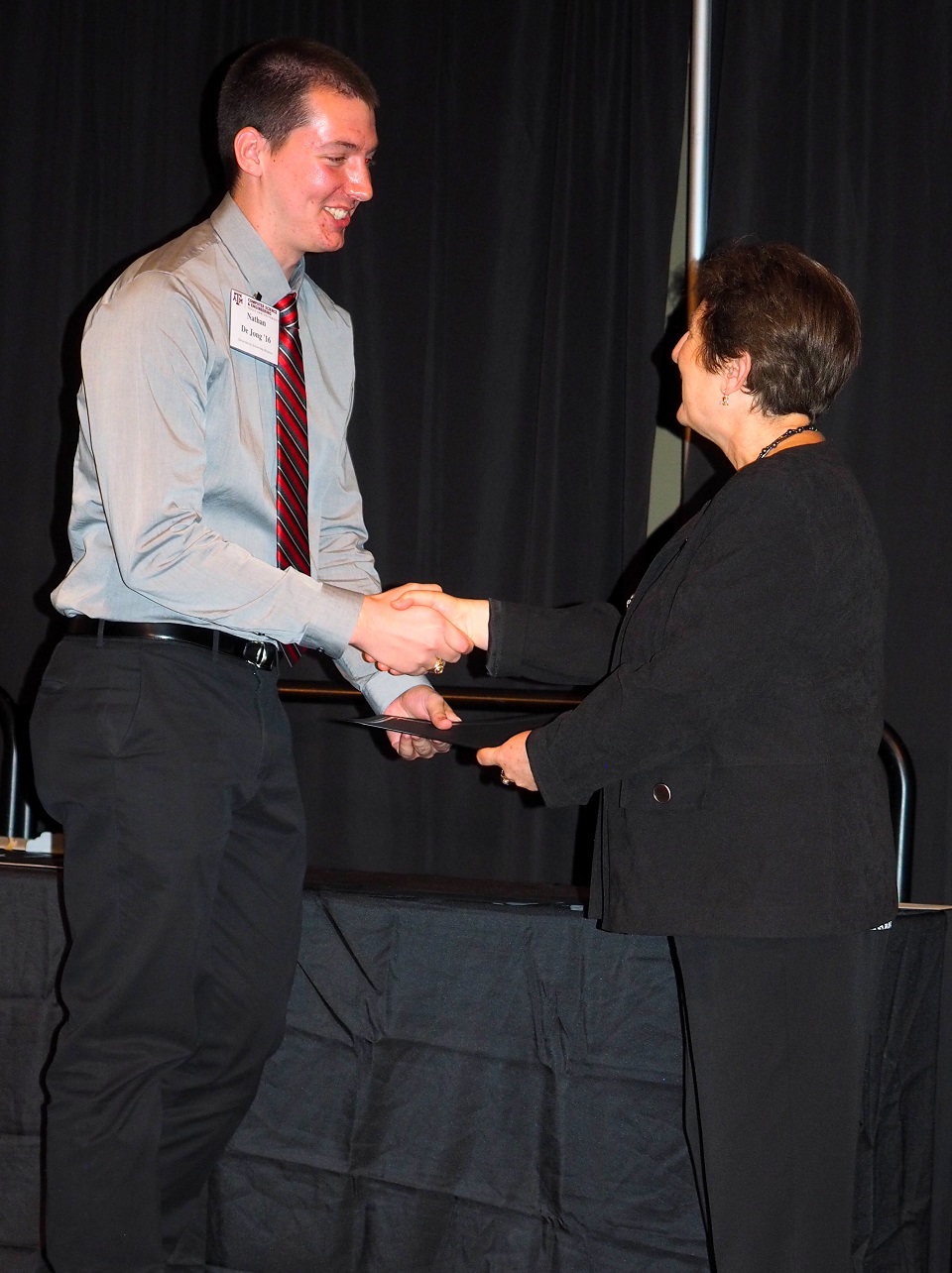 Spring 2016 student receiving award