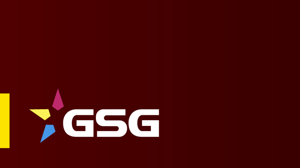 Maroon background with the GSG logo toward the bottom