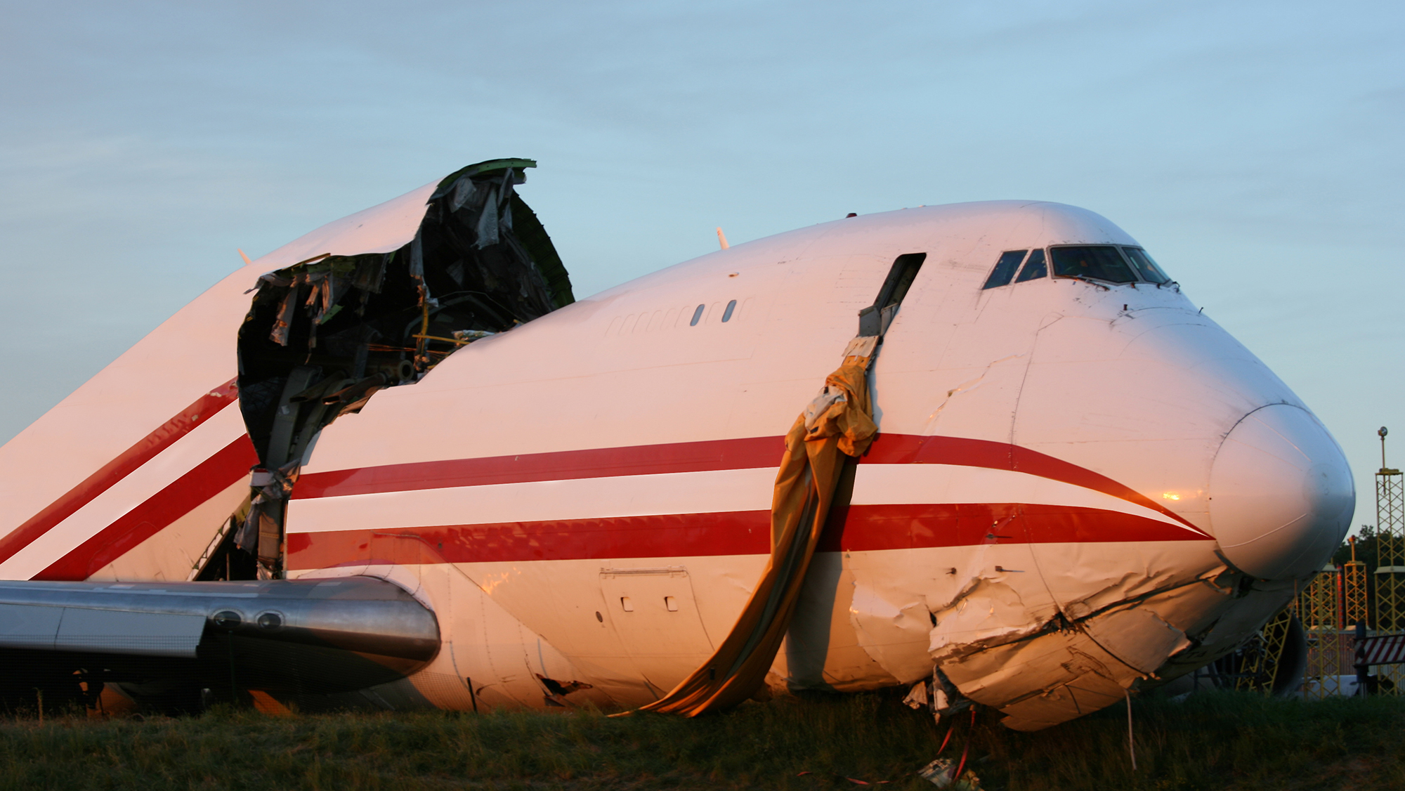 A plane crash shows failure of a material