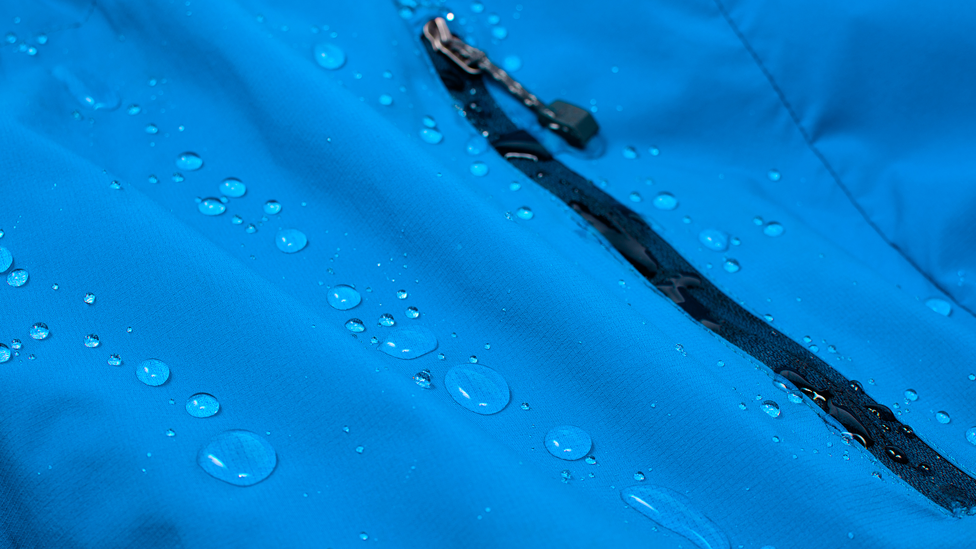 A polymeric material shows waterproof properties.