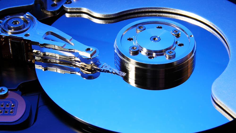 Close up of a hard disk