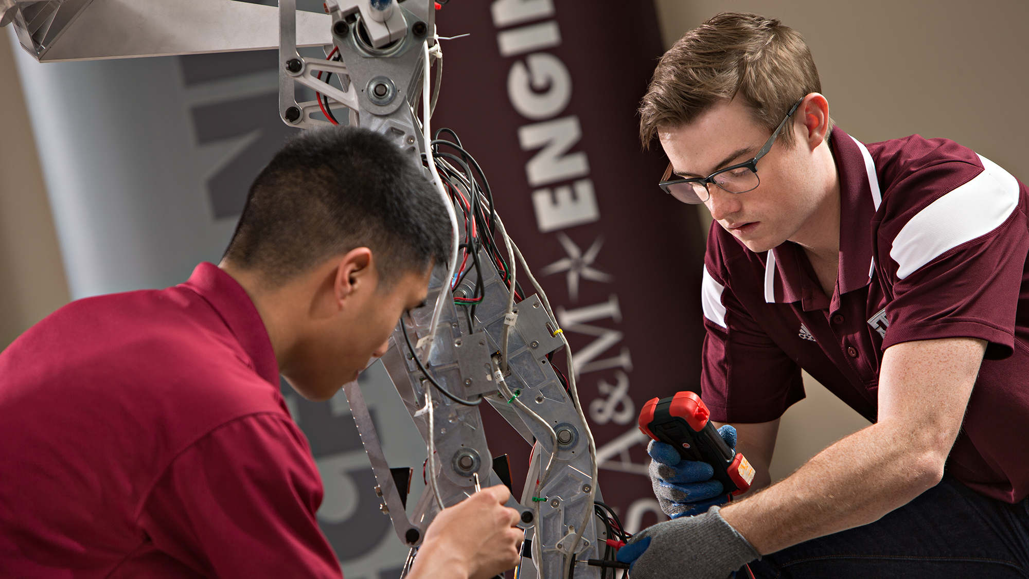 Mechanical Engineering students doing hands-on research