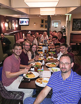 2016 Texas A&M University petroleum study abroad class in Scotland restaurant