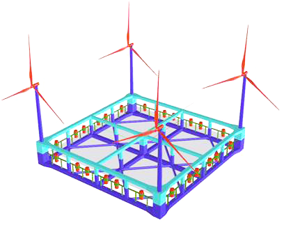 Concept of multi-unit floating offshore wind turbine