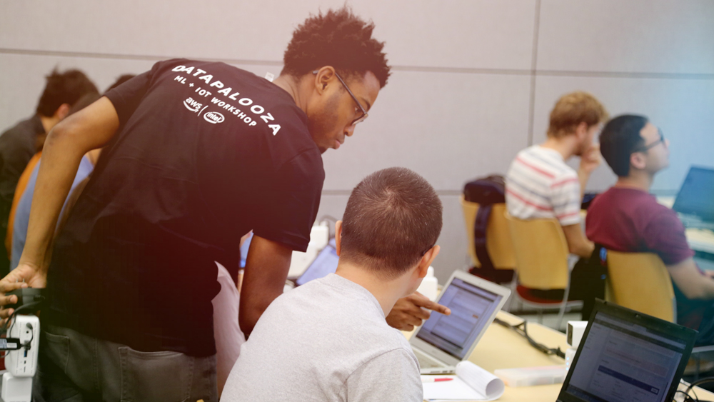 Amazon Web Services mentor helping a student