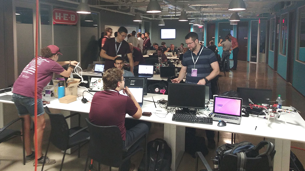 Team working on hackathon