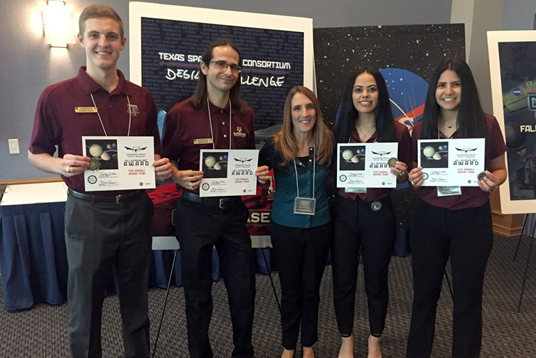 Industrial and systems engineering capstone team takes first in Texas Space Grant Consortium Design Challenge