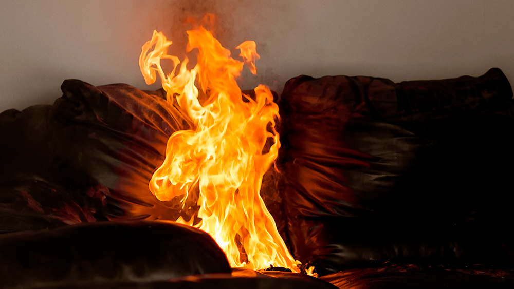 Couch on fire - Getty Images