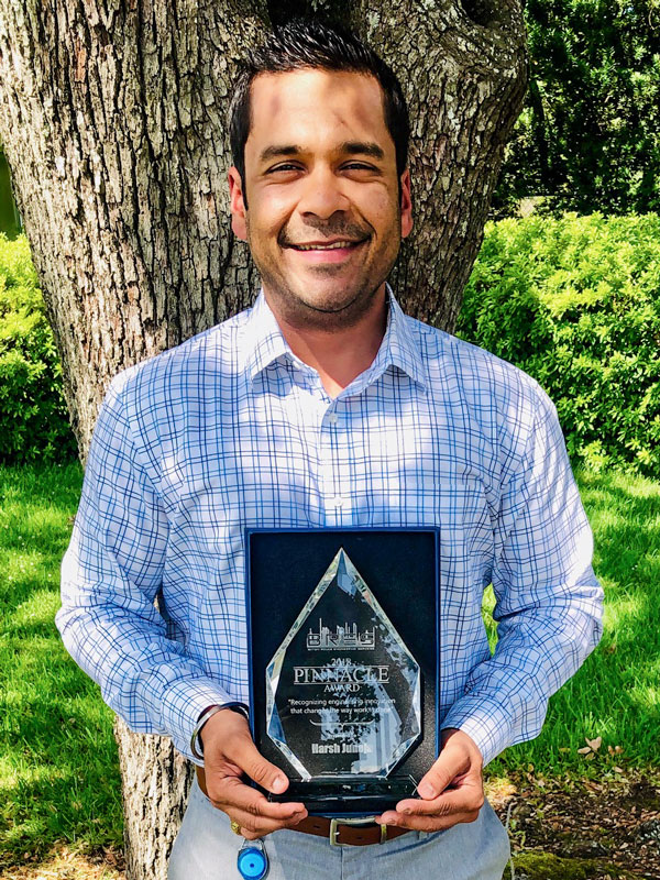 Former student Harsh Juneja and his 2018 ExxonMobil Pinnacle Award