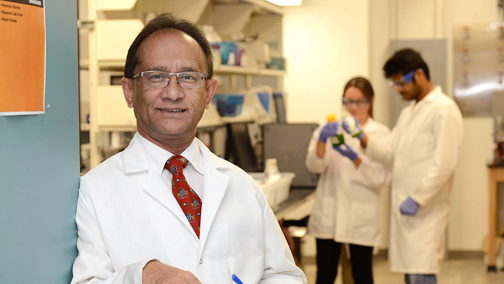 Dr. M. Nazmul Karim in his lab