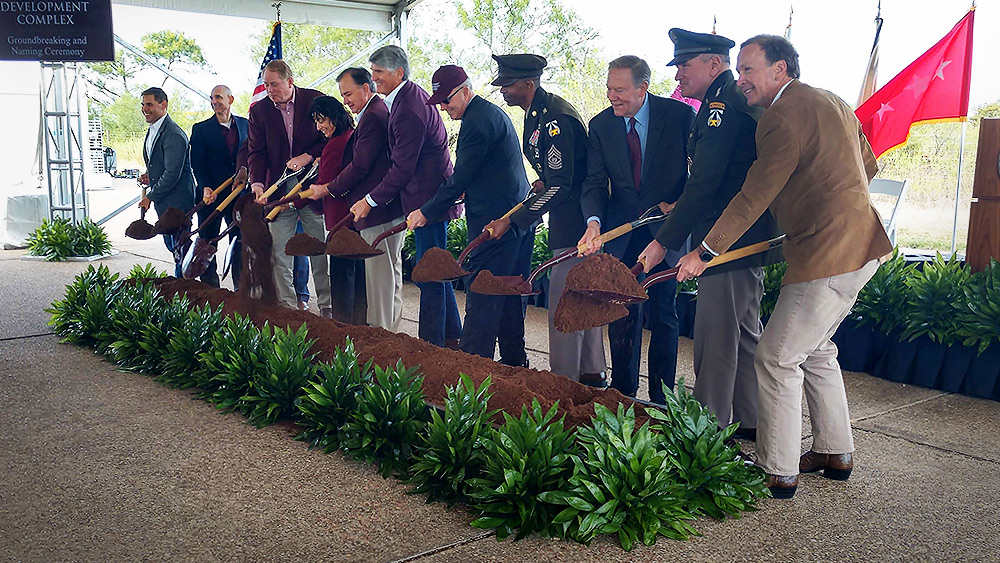 Bush Combat Development Complex groundbreaking ceremony soil turning