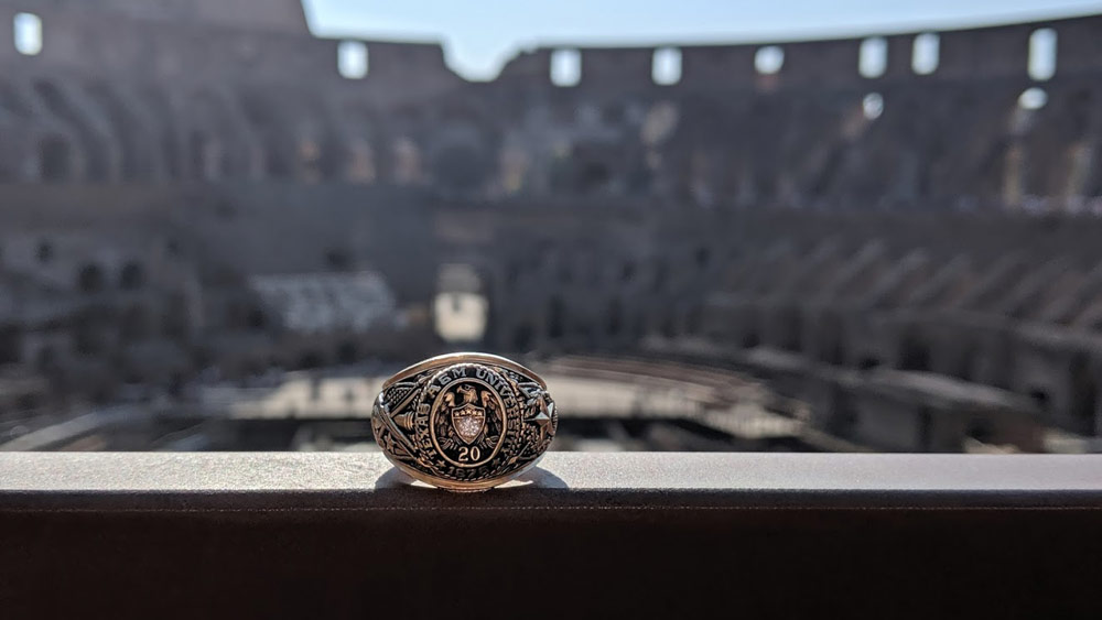 An Aggie Ring at the Colosseum in Italy