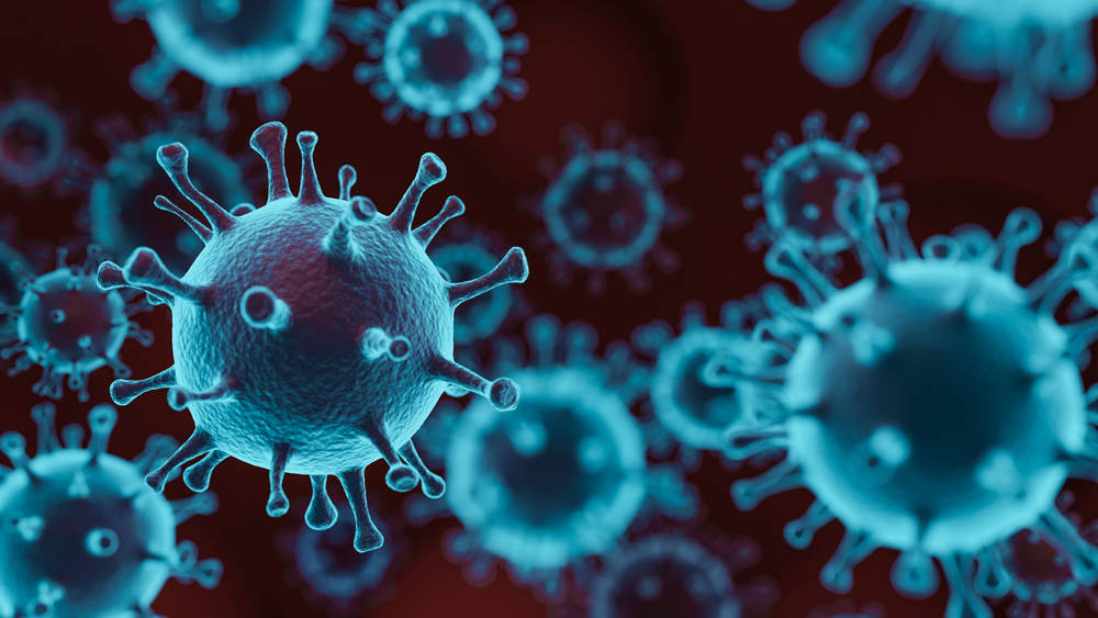 3D illustration of pathogenic virus causing infection in host organism.