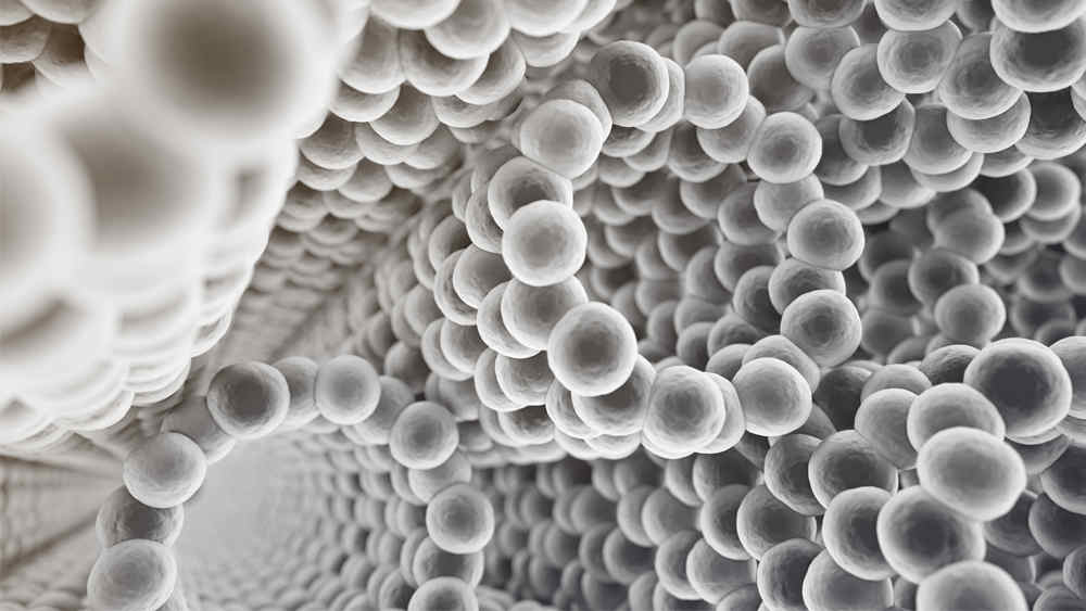 Carbon nanotube arrays. Electron microscope style shallow depth of field 3d render.