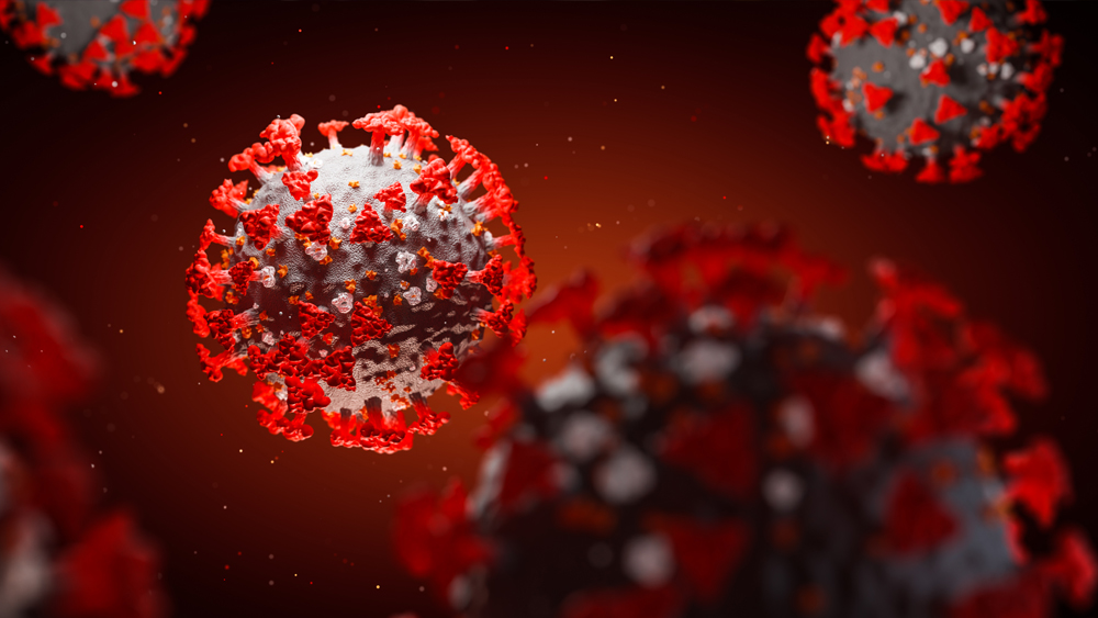 3D digital rendering of the coronavirus.