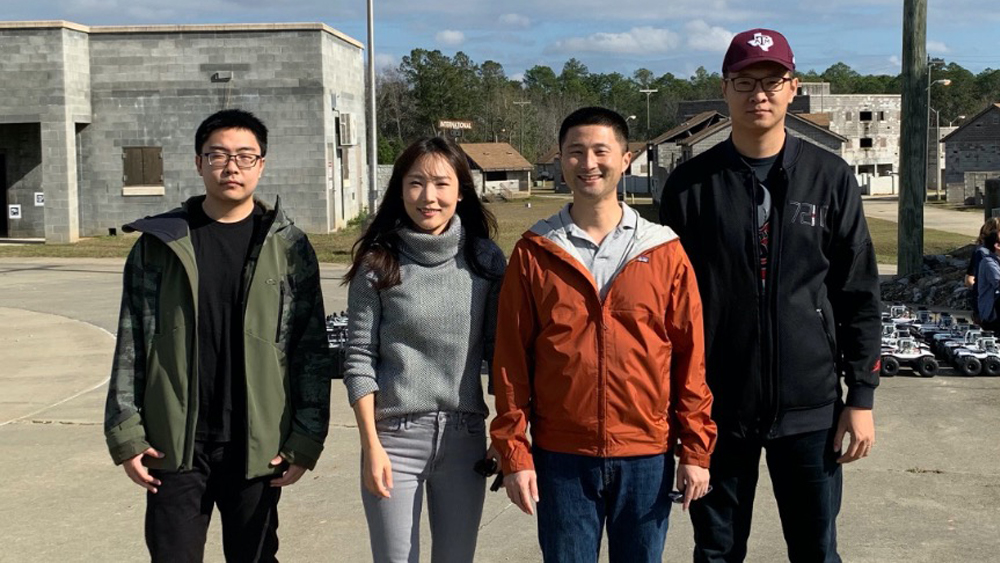 Chen Zhao (Graduate Student, CWRU), Kiju Lee (PI, TAMU), Michael Fu (Co-PI, CWRU), and Chuanqi Zheng (Graduate Student, TAMU) at the OFFSET FX3. 