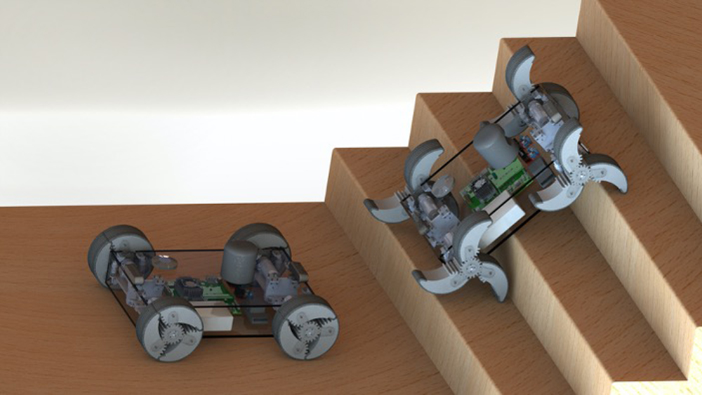 Proposed hardware design concept which builds on a new passive wheel-leg transformable mechanism presented at IEEE International Conference on Robotics and Automation. 
