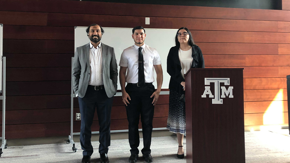 From left: Dr. Muzammil Arshad, Jonathan Rodriguez and Miriam Alanis.