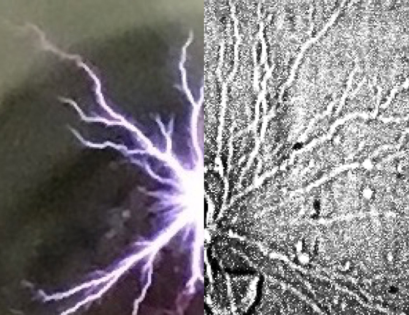 High-speed X-ray image of plasma discharge.