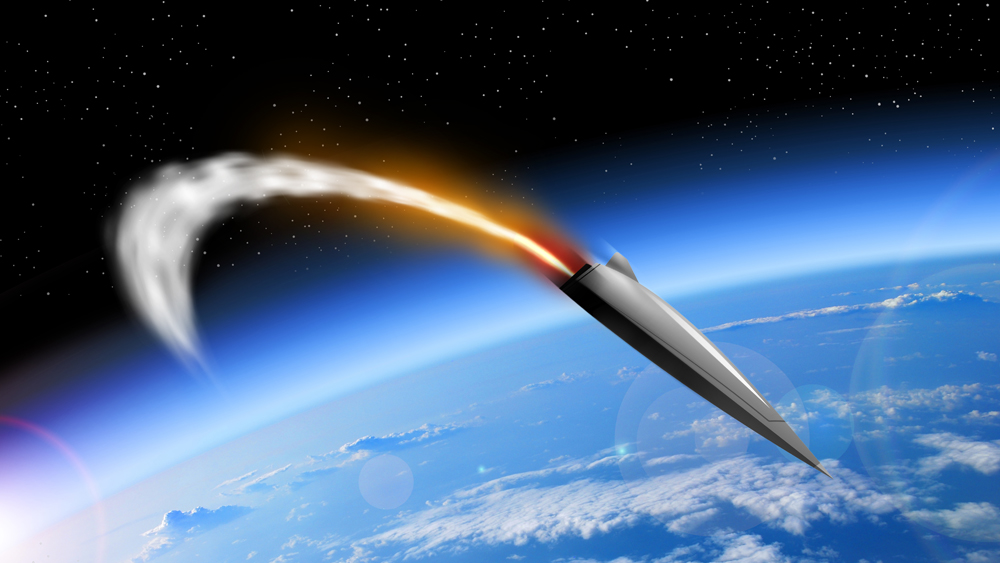 Artistic rendering of hypersonic aircraft above the Earth