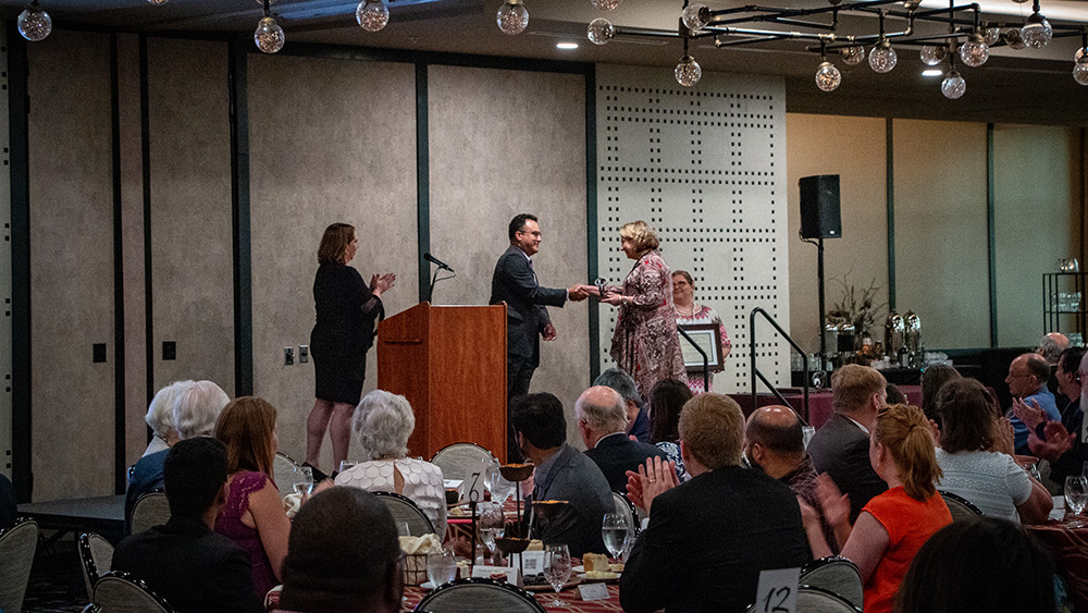 Photo from the spring 2022 mechanical engineering department faculty and staff awards banquet.