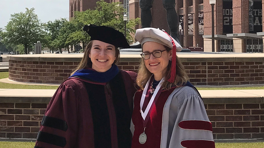 Dr. Alexandra Easley (left) and Dr. Jodie Lutkenhaus at Easley’s graduation. 
