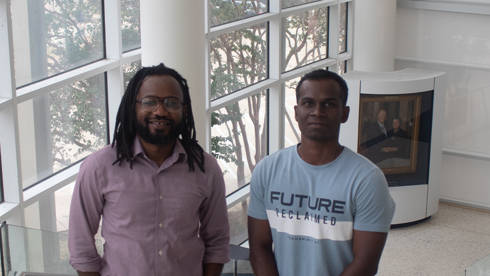 Dr. Abdoulaye Djire, graduate student David Kumar Yesudoss and Dr. Miladin Radovic developed a cost-effective catalyst that could enable hydrogen production from renewable sources.