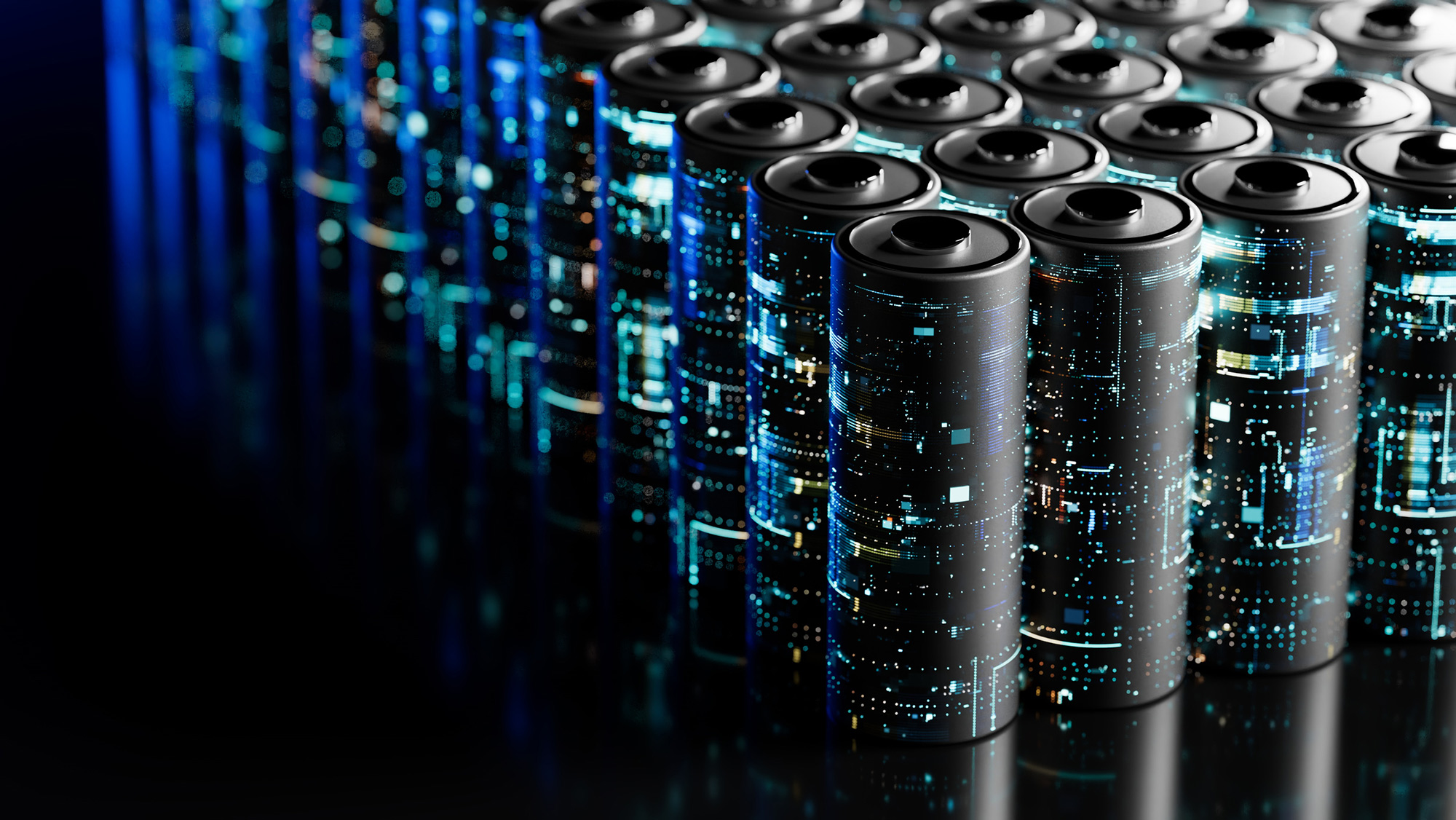 An image showing rows of batteries.