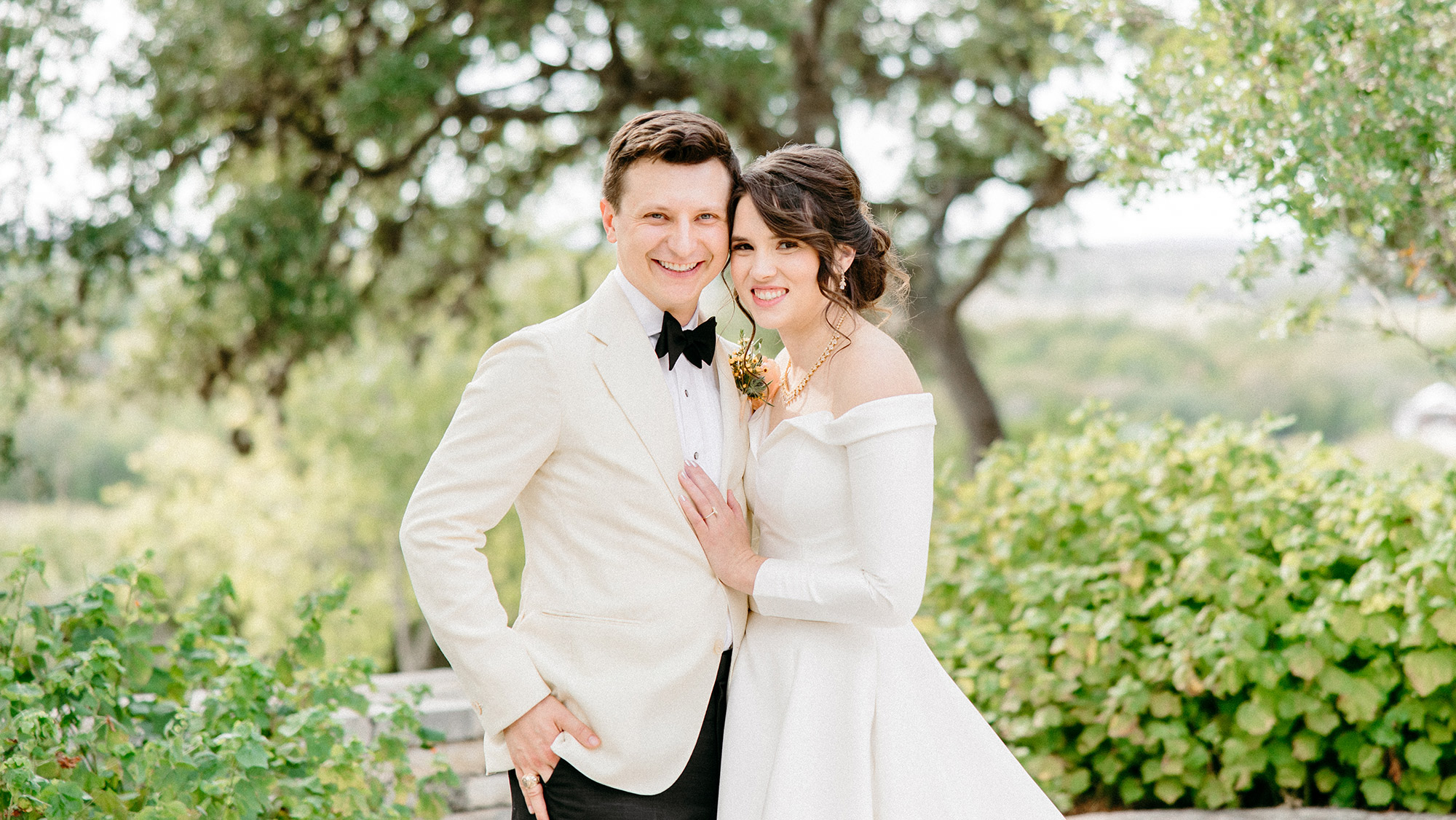 A married couple posing for a photo.